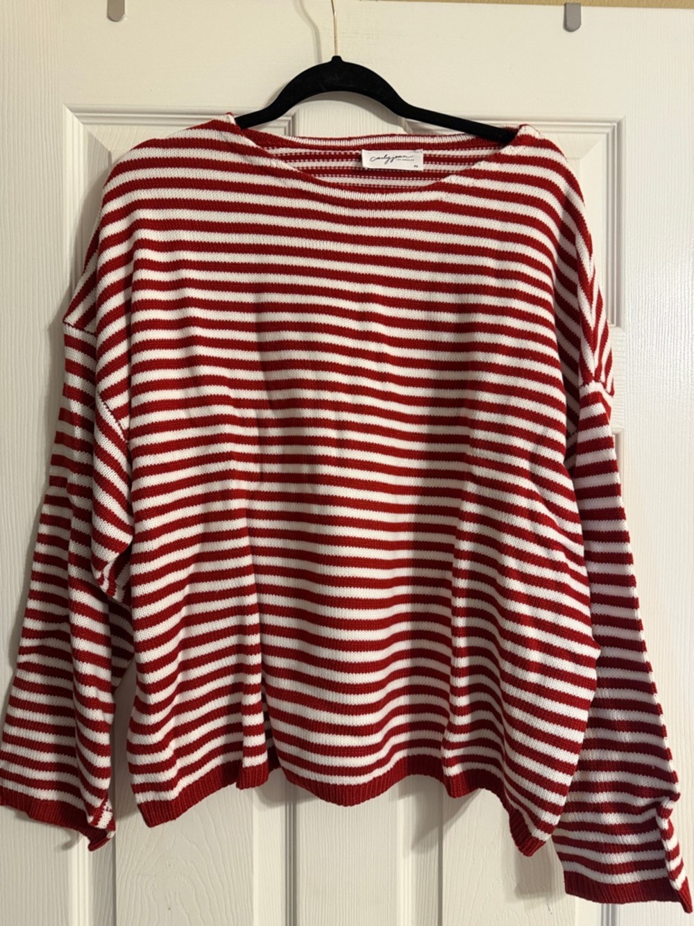 Carly Jean Los Angeles Red and White Striped wesley Sweater